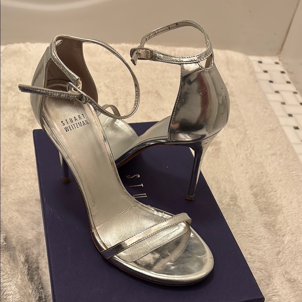 Stuart Weitzman Silver Heels